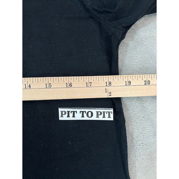 Marled Valentine Embroidered Heart "Love" Sweater Black Women's Size Medium - Picture 7 of 8